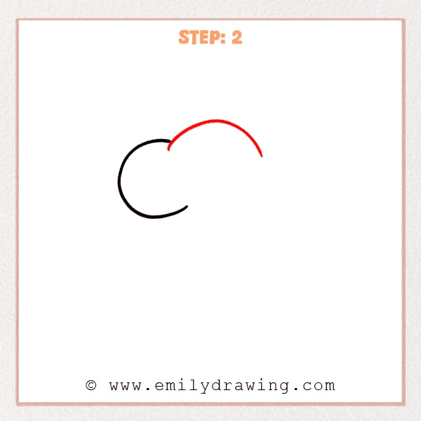 how to draw a chefs hat - Step 2 shows a second, longer curved arch added above the first C-shape to form the puffy top of a chef’s hat.